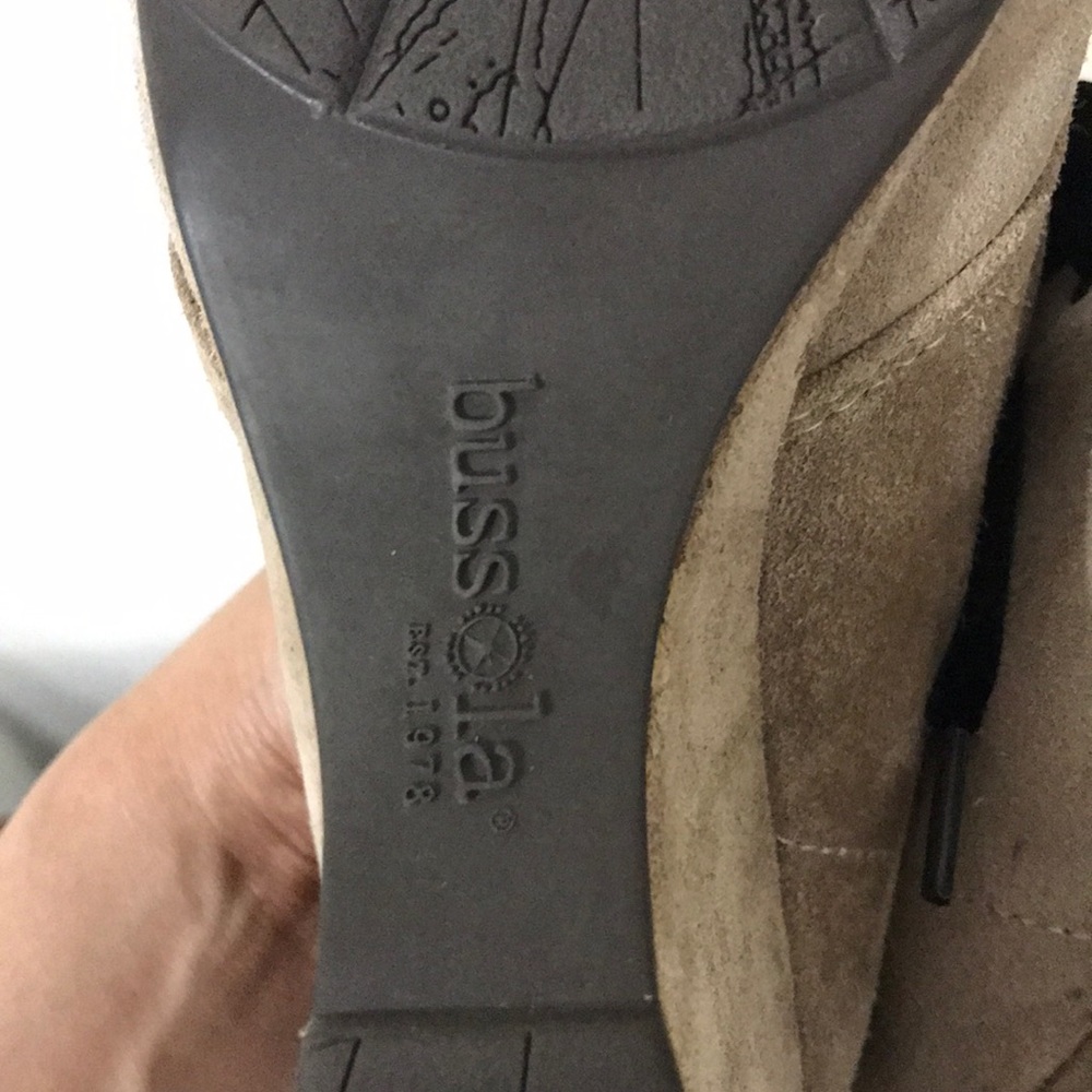 Anthro/Bussola Wedge Suede Bootie with Velvet Lace - Picture 6 of 7